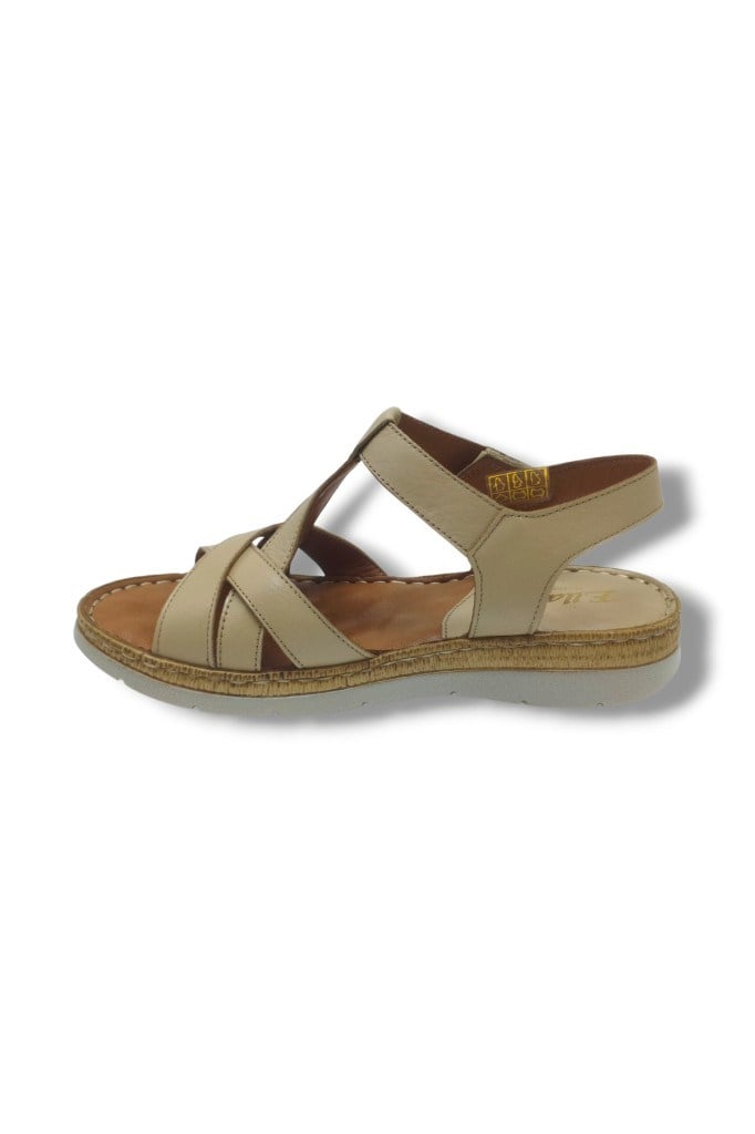 Ellanor S-553-26 Hakiki Deri Cırtlı Anatomik Taban Kadın Sandalet