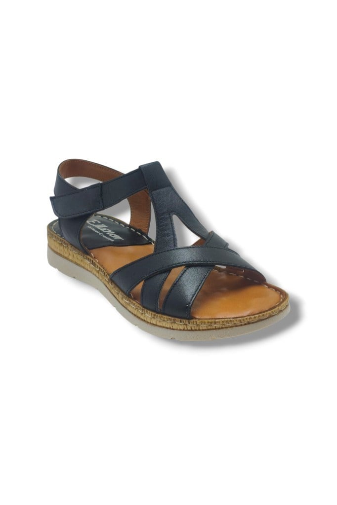 Ellanor S-553-26 Hakiki Deri Cırtlı Anatomik Taban Kadın Sandalet