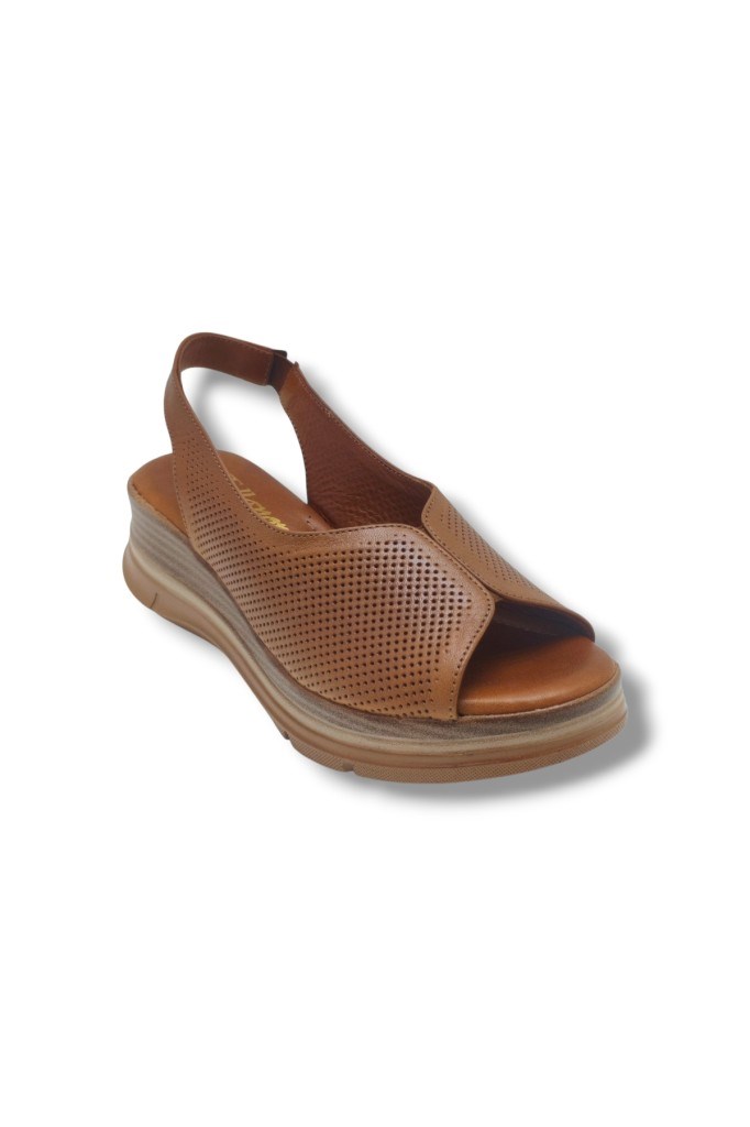 Ellanor S-564-26 Hakiki Deri Anatomik Dolgu Taban Kadın Sandalet