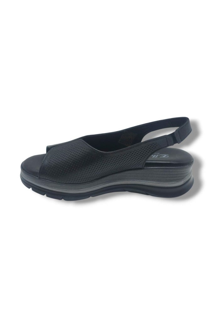 Ellanor S-564-26 Hakiki Deri Anatomik Dolgu Taban Kadın Sandalet