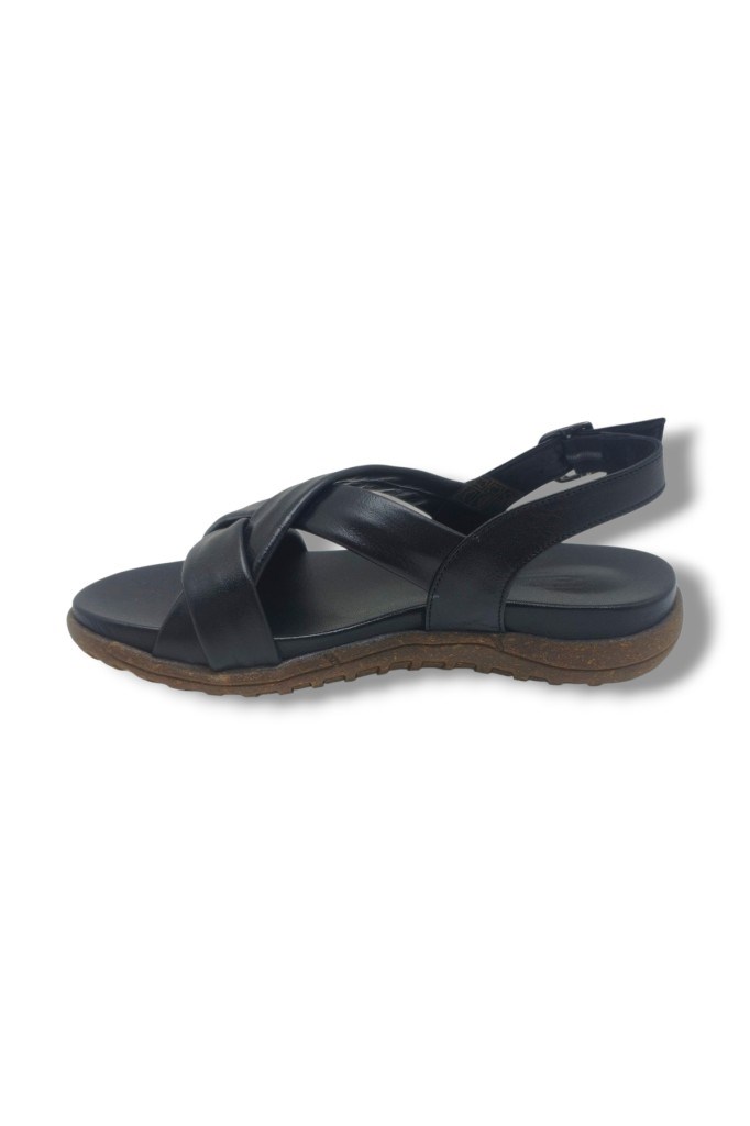 Ellanor S-687-26 Hakiki Deri Çapraz Bant Anatomik Taban Kadın Sandalet
