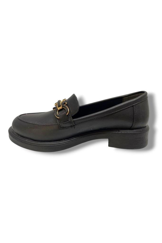 Fancy 129-25 Deri Anatomik Şerit Tokalı Loafer Kadın Ayakkabı