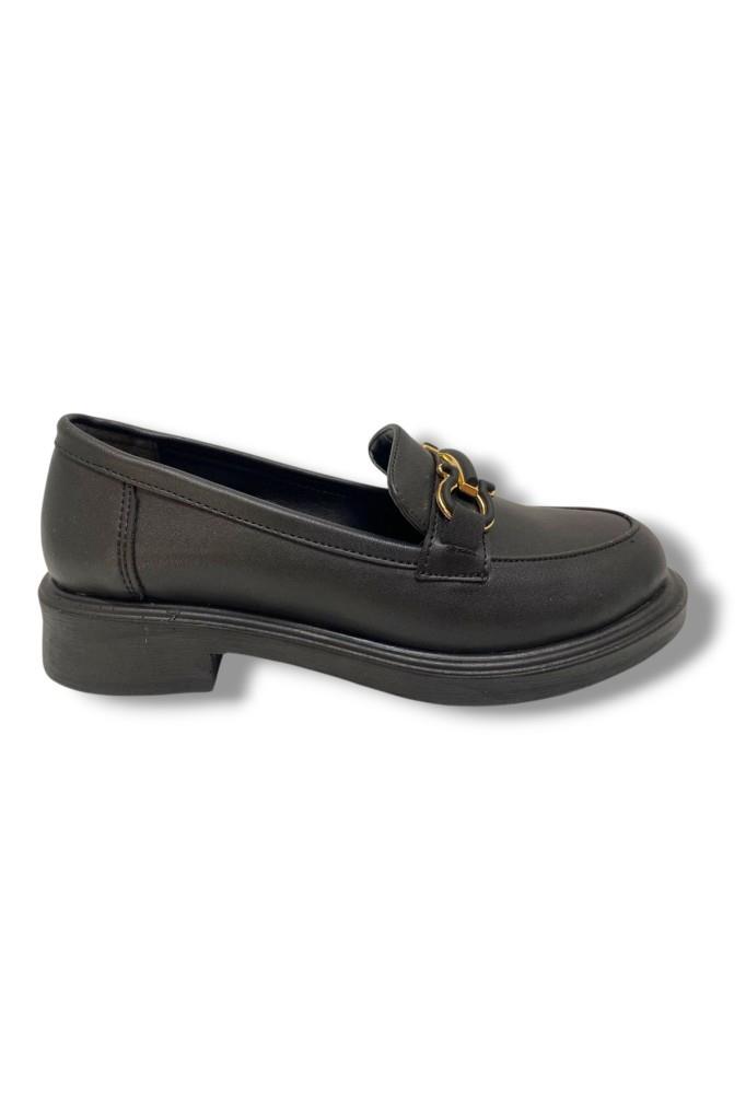 Fancy 129-25 Deri Anatomik Şerit Tokalı Loafer Kadın Ayakkabı