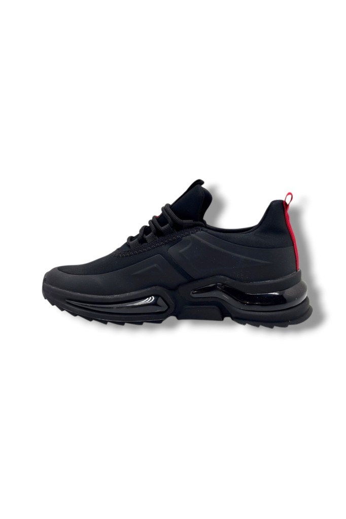 G-Class 836-26 Deri Slip-On Anatomik Erkek Sneaker Siyah Kırmızı