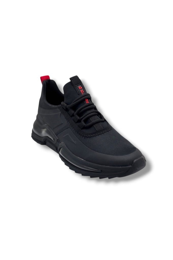 G-Class 836-26 Deri Slip-On Anatomik Erkek Sneaker Siyah Kırmızı