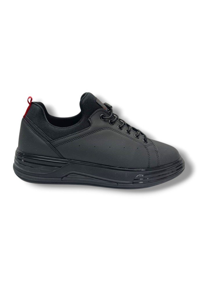 G-Class 896-26 Deri Slip-On Anatomik Erkek Sneaker Siyah Kırmızı
