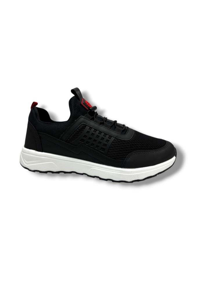 G-Class 9060-26 Anorak Deri Slip-On Trend Fashıon Erkek Sneakers Siyah Kırmızı Beyaz
