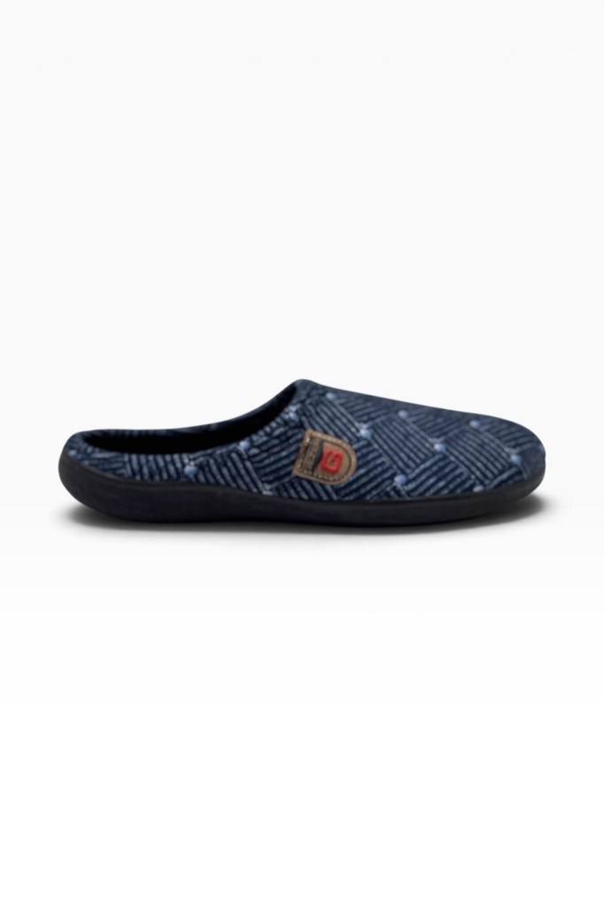 Gezer 16721-27 Çizgili Küp Desenli Termal Erkek Ev Terlik 41-45