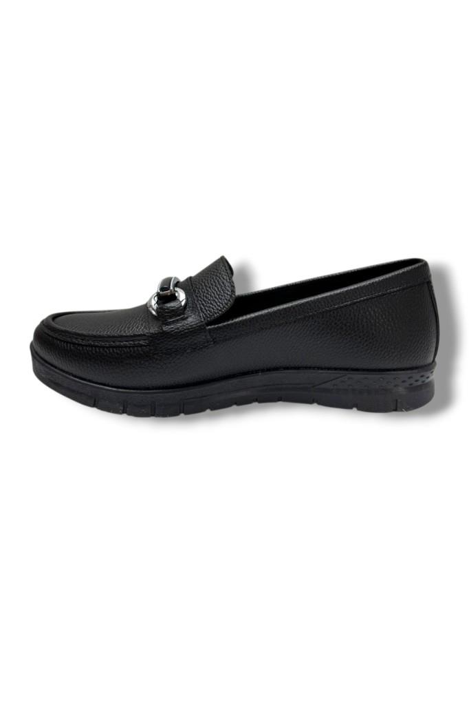İremsu 457-26 Baskı Deri Tokalı Anatomik Comfort Kadın Ayakkabı 40-42