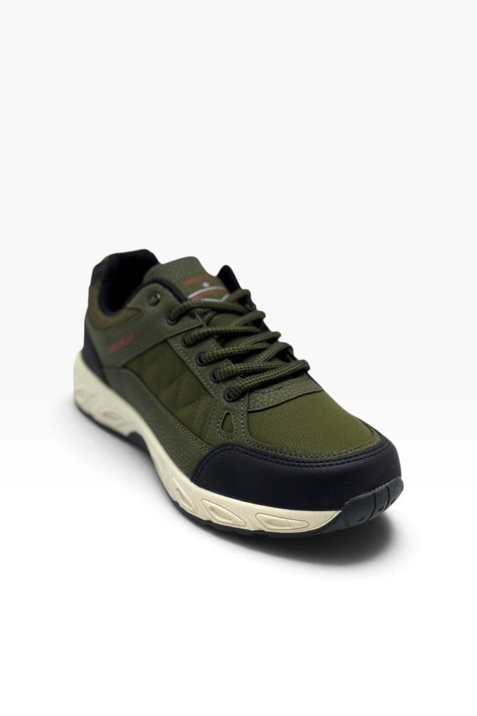 Jagulep Alaska-27 Cilt  Kısa Anatomik Eekek Erkek Sneaker Haki Kırmızı