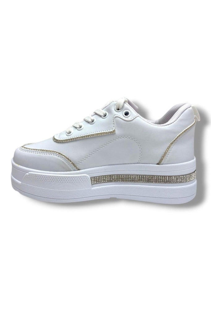 Lady Classy 1182-26 Cilt Şerit Taşlı Anatomik Kadın Sneaker