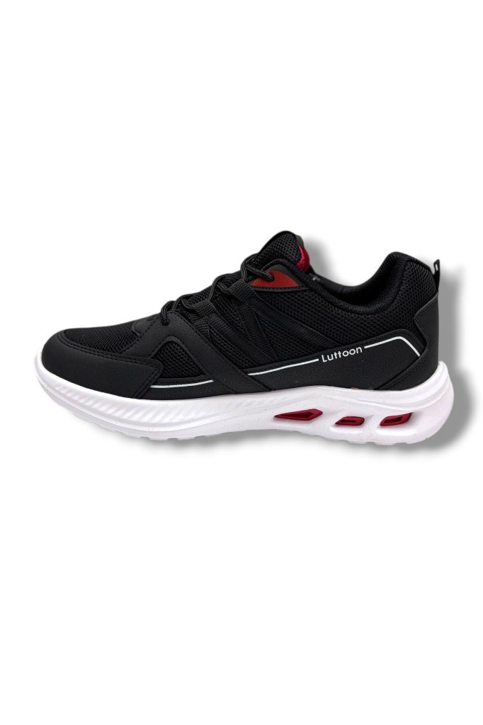 Luttoon 4157-26 Anorak Anatomik Erkek Sneaker Siyah Beyaz Kırmızı