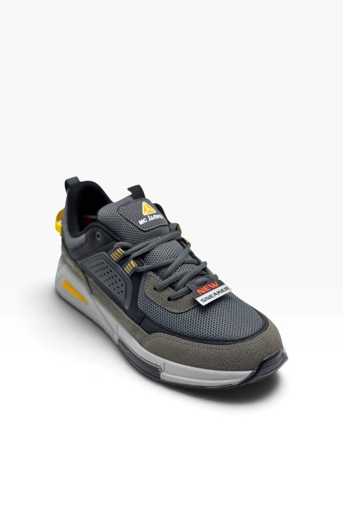 Marco Jamper 2137-27 Anorak Anatomik Erkek Sneaker Füme Siyah Sarı 44-47