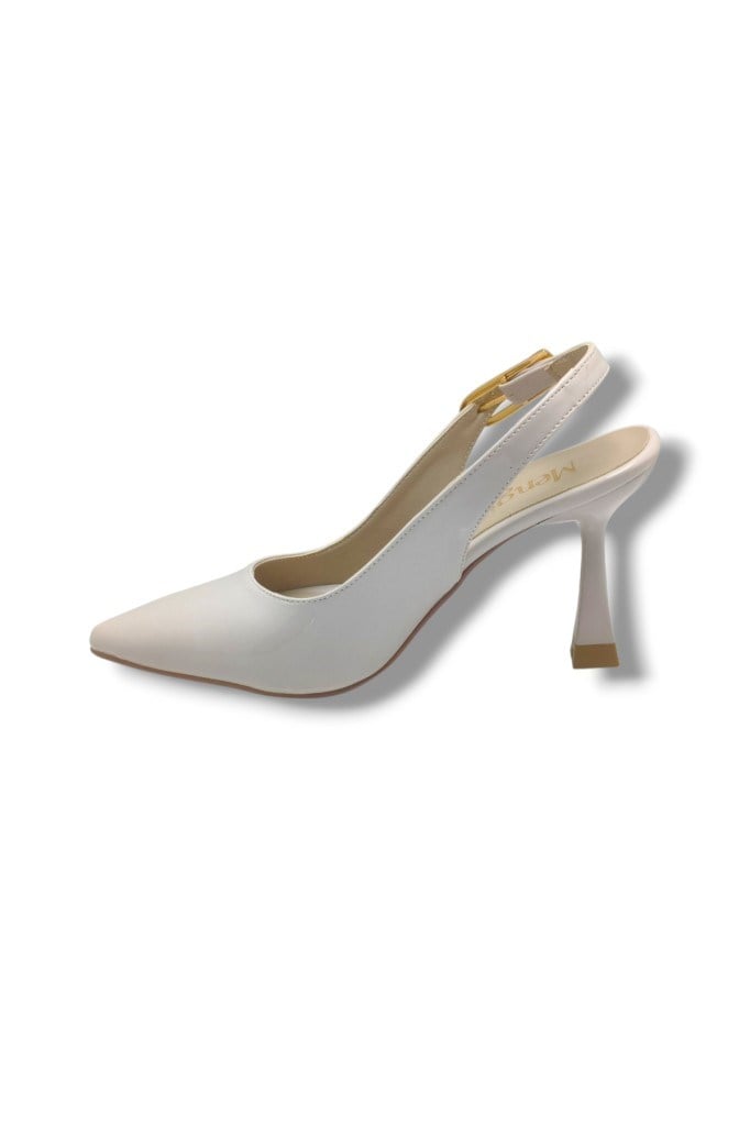 Mengi 692-26 Rugan Deri Arkası Açık İnce Topuk Kadın Stiletto(8,5cm)