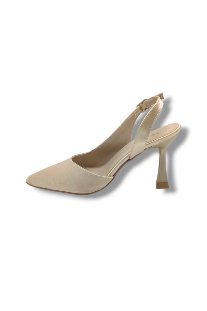 Mengi 693-26 Parlak Saten Arkası Açık Kadın Stiletto(8,5cm)