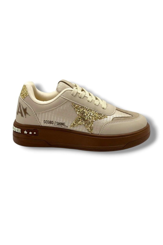 Mıa Marya 7020-26 Simli Yıldızlı Trend Fashion Kadın Sneaker