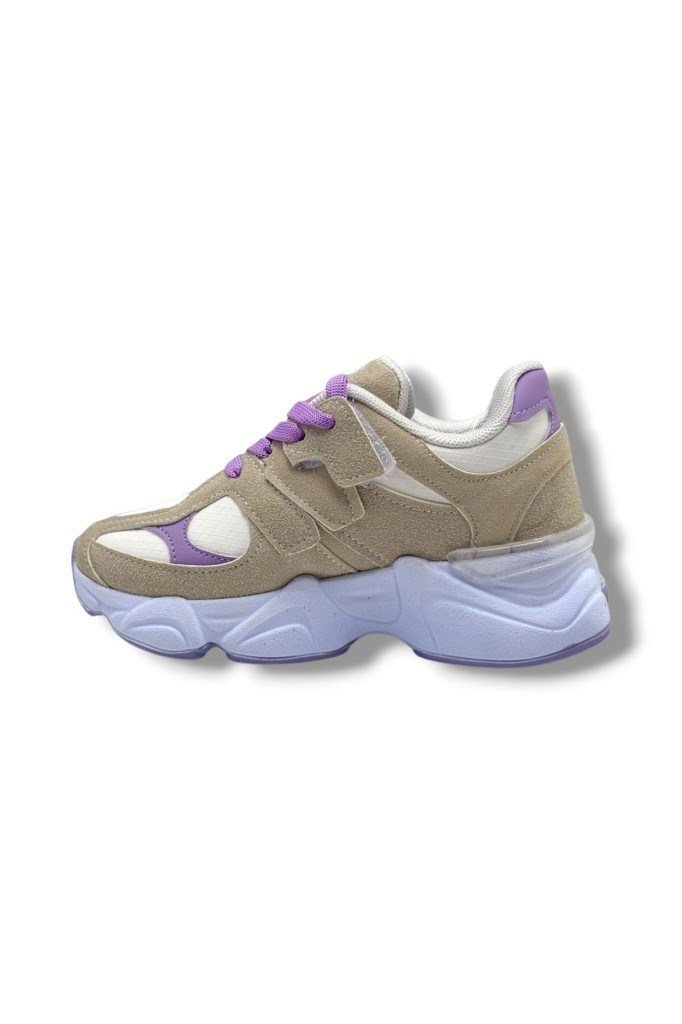 Pro Kids 5055-26 Anatomik Çocuk Sneaker Bej Lila 31-35