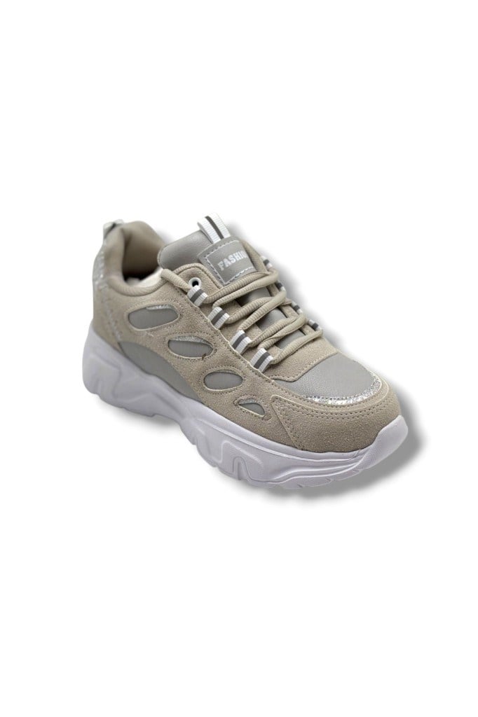 Queen Step 1001-26 Süet Cilt Simli Anatomik Kadın Sneaker