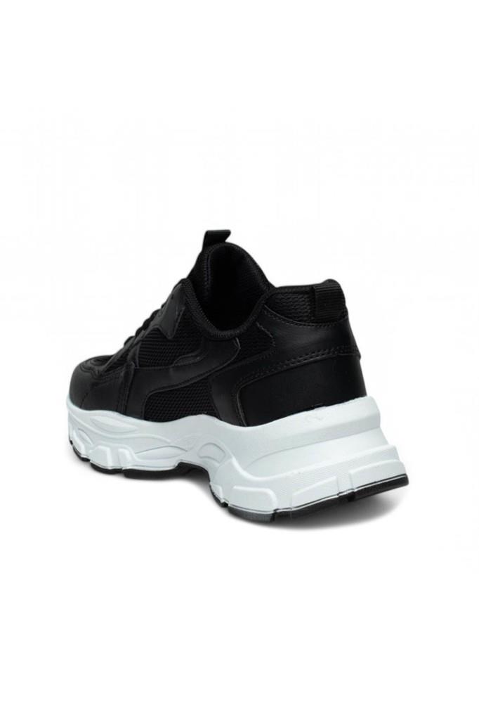 Queen Step 9953-25 Deri Anorak Anatomik Sneaker Siyah Beyaz 36-40