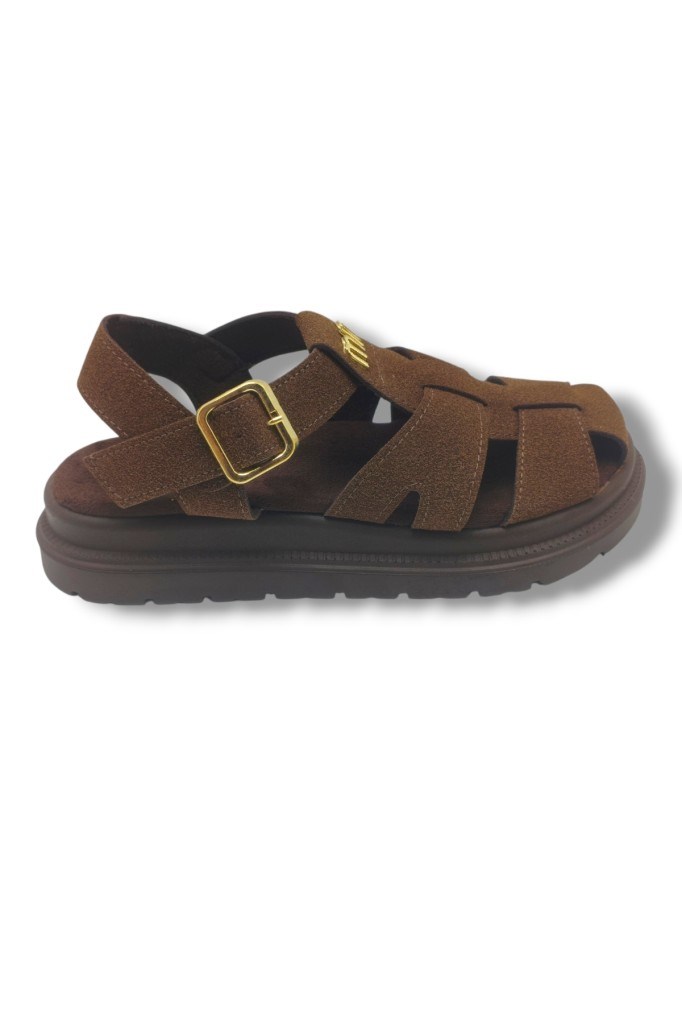 Şanzelize K805-26 Süet Tokalı Anatomik Taban Kadın Sandalet