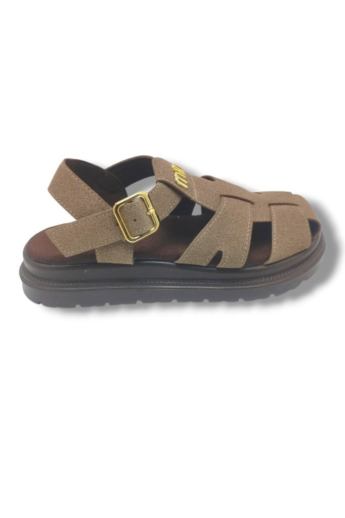 Şanzelize K805-26 Süet Tokalı Anatomik Taban Kadın Sandalet