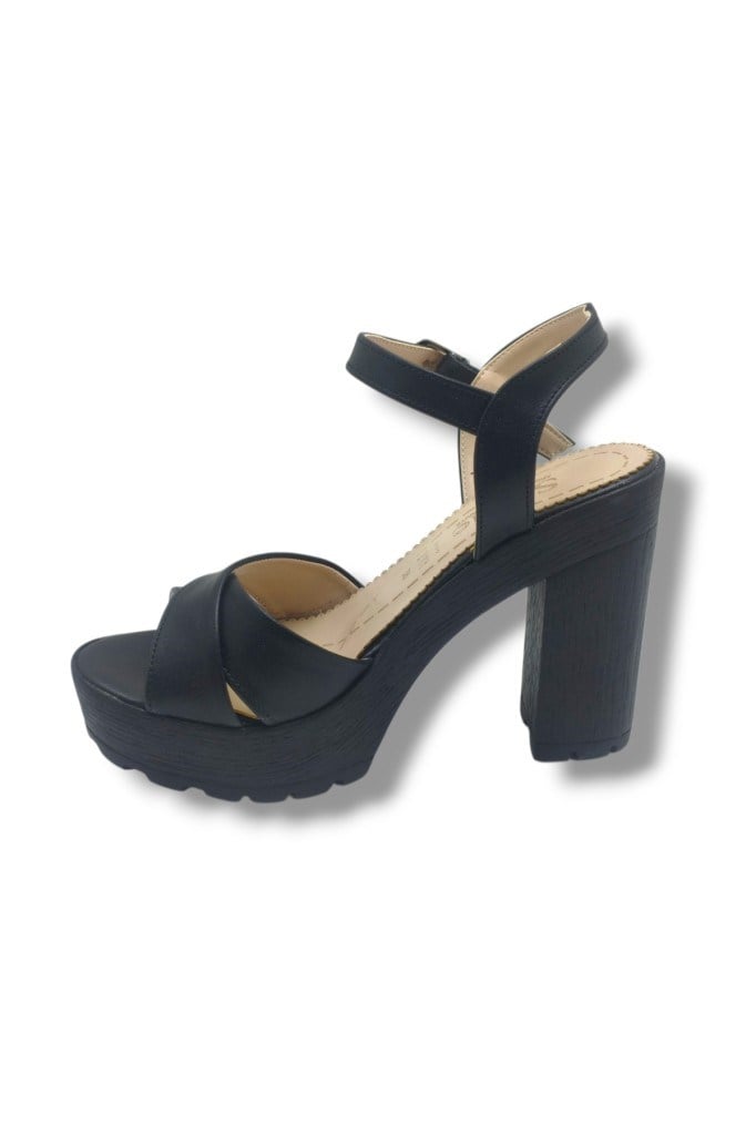 Selfie 4280-26 Cilt Çapraz Bant Platform Topuk Fashion Kadın Sandalet(11cm)