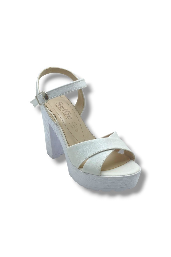 Selfie 4280-26 Cilt Çapraz Bant Platform Topuk Fashion Kadın Sandalet(11cm)