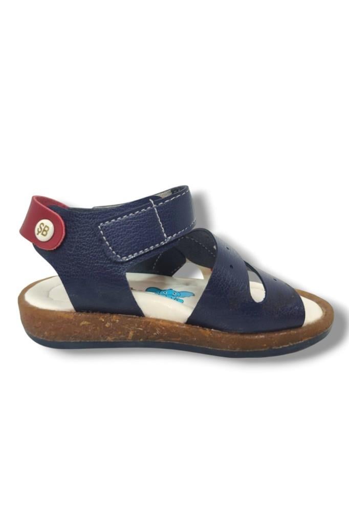 Şirinbebe 1546-20 Anatomik Dikiş Çirtli Erkek Çocuk Sandalet Lacivert Beyaz 21-25