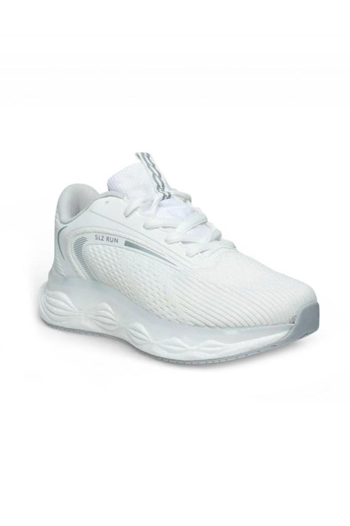Solazer 048-26 Anorak Anatomik Taban Bağcıklı Kadın Sneaker Beyaz Gümüş