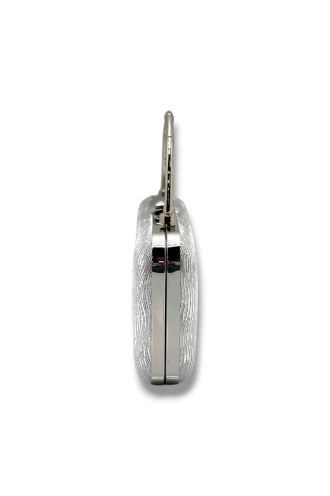 Varol 743-26 Dalgalı Simli Kumaş Çelik Kasa Abiye Çanta