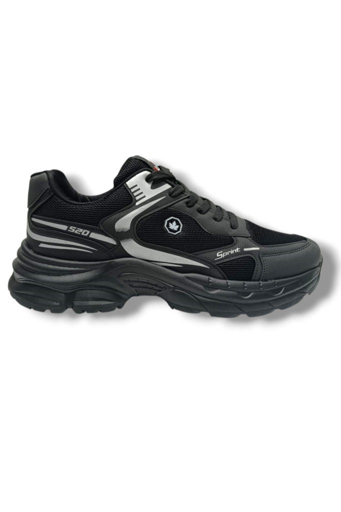 Wanderfull 4334-26 Anorak Bağcıklı Erkek Sneaker Siyah Gümüş 45-47