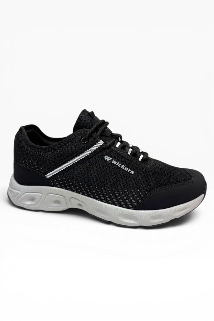Wickers 3017-26 Anorak Anatomik Taban Bağcıklı Erkek Sneaker Siyah Buz