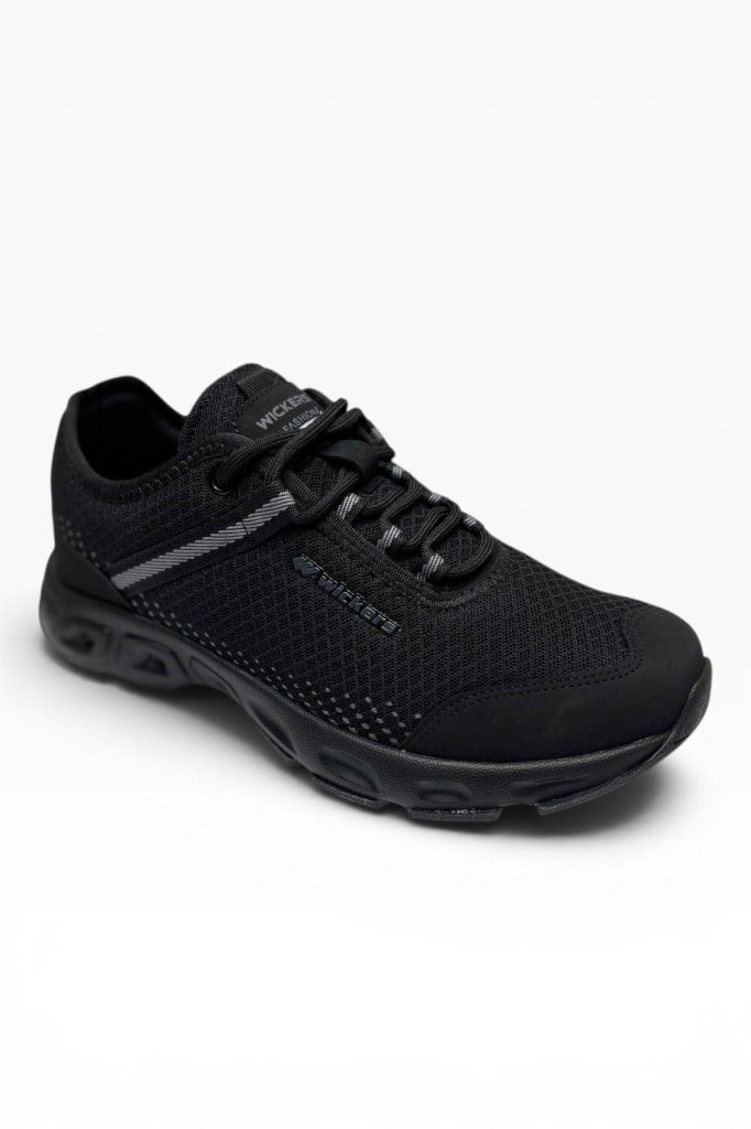 Wickers 3017-26 Anorak Anatomik Taban Bağcıklı Erkek Sneaker Siyah Füme
