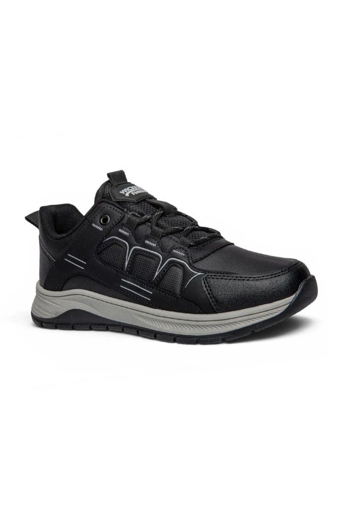 Wickers 3129-27 Deri Anatomik Kaymaz Taban Erkek Sneaker Siyah Buz