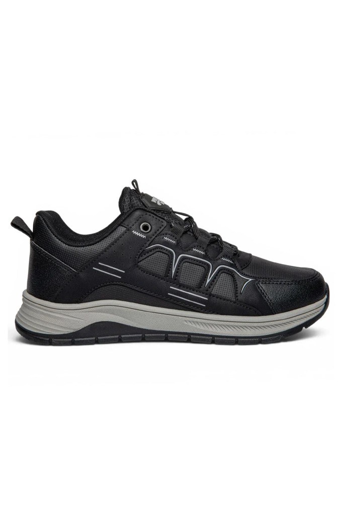 Wickers 3129-27 Deri Anatomik Kaymaz Taban Erkek Sneaker Siyah Buz