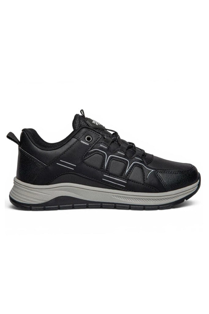 Wickers 3129-27 Deri Anatomik Kaymaz Taban Erkek Sneaker Siyah Buz