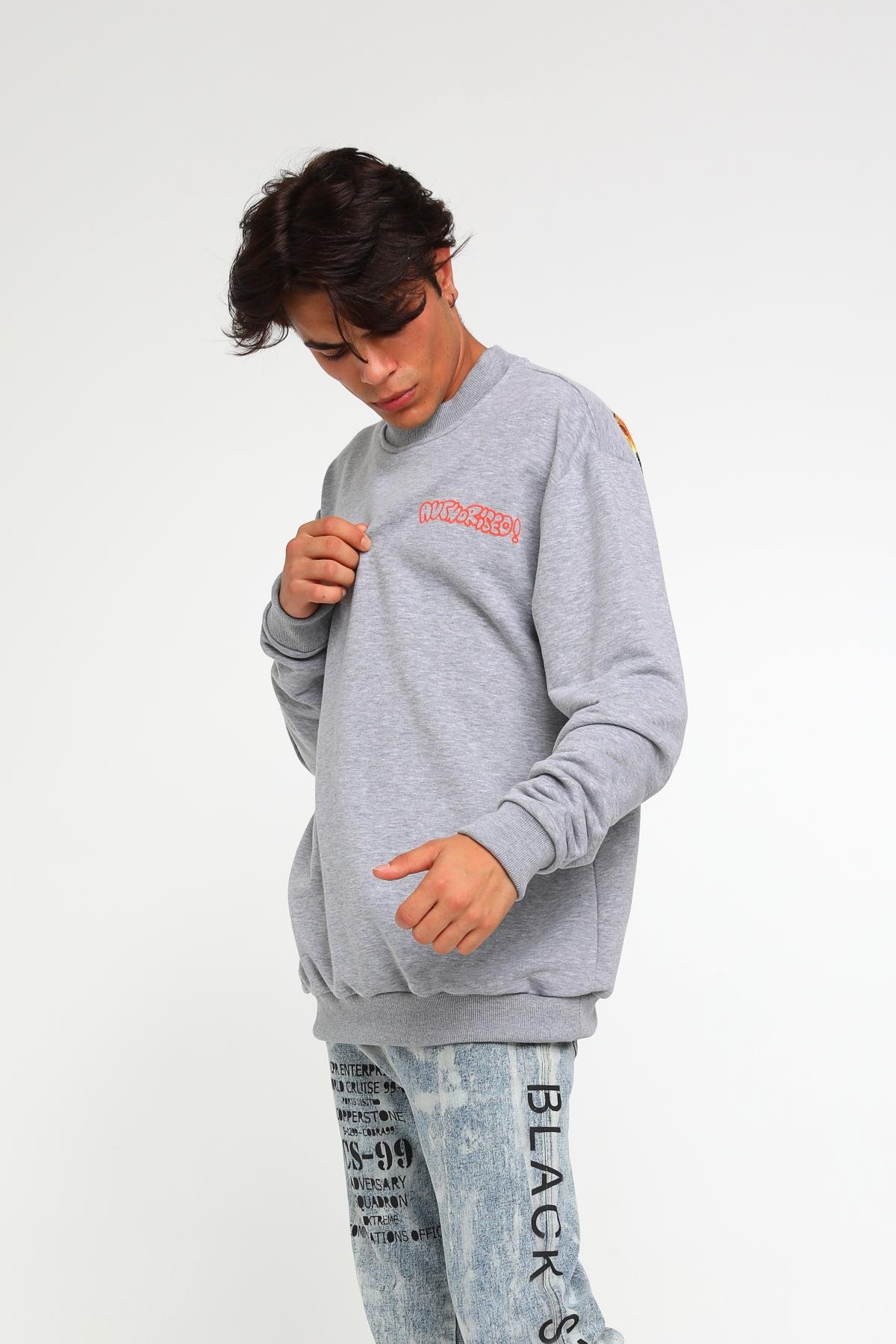 Ay Çiçeği Baskı Detaylı Sweatshirt  R-5433