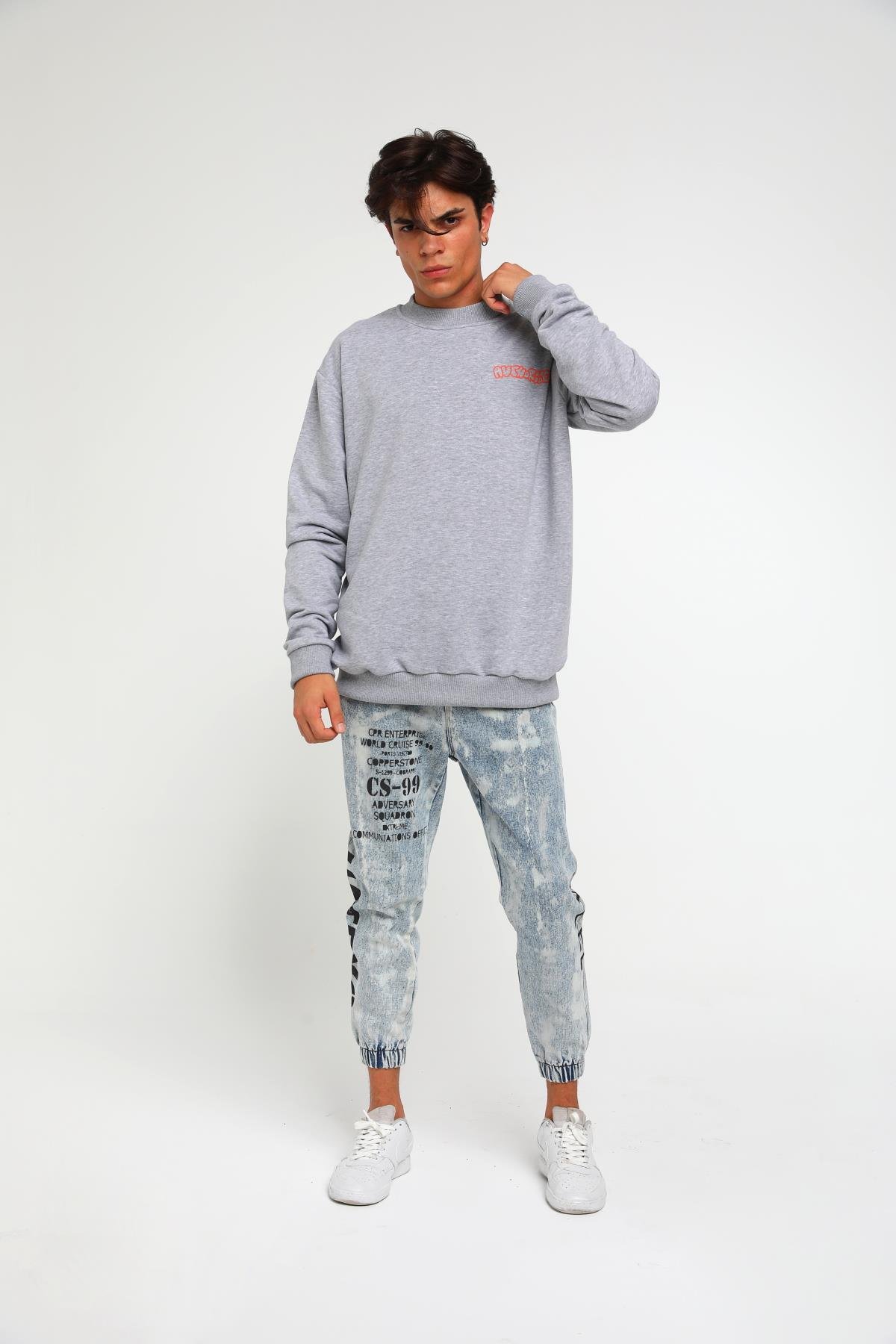 Ay Çiçeği Baskı Detaylı Sweatshirt  R-5433
