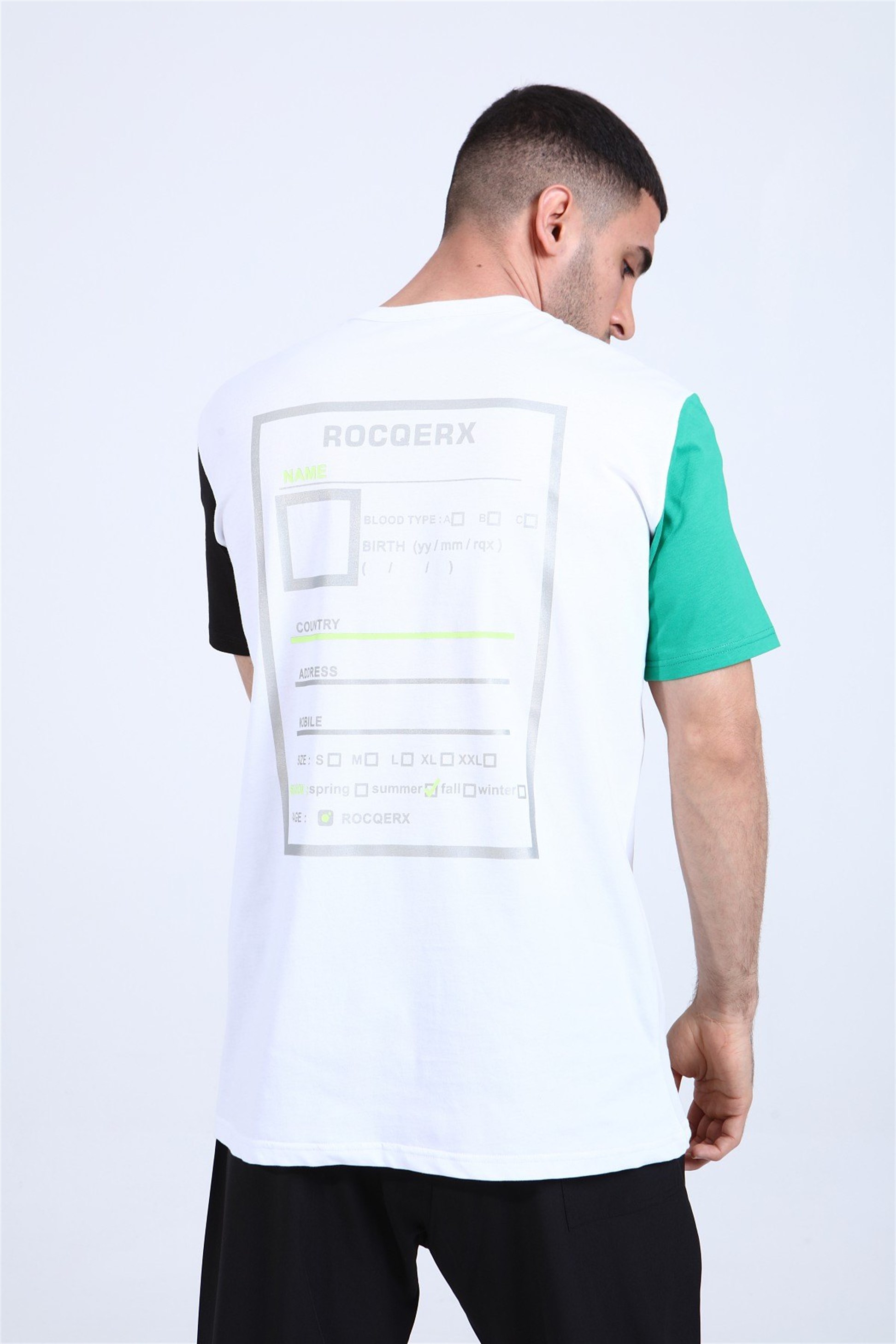 BASKILI ÜÇ RENK T-SHİRT R-5223