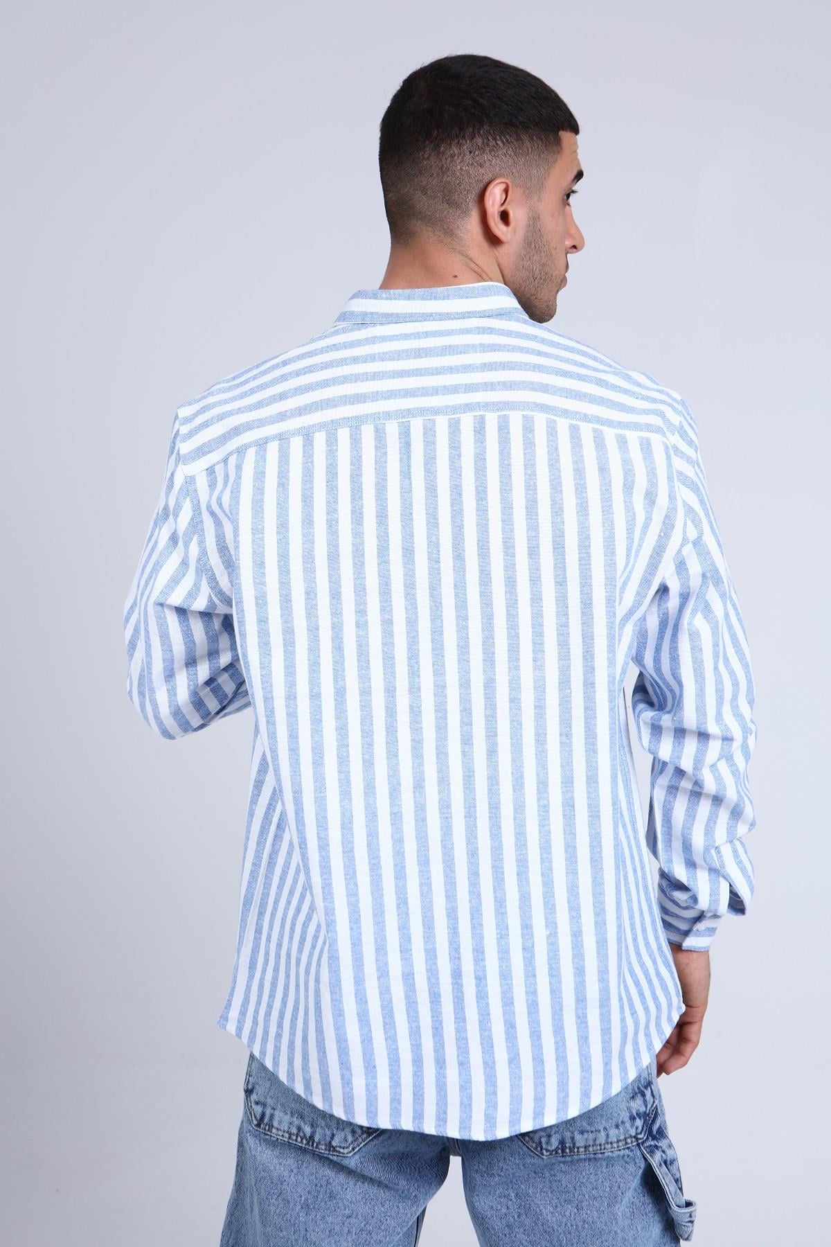 ERKEK ÇİZGİLİ GÖMLEK R-3263