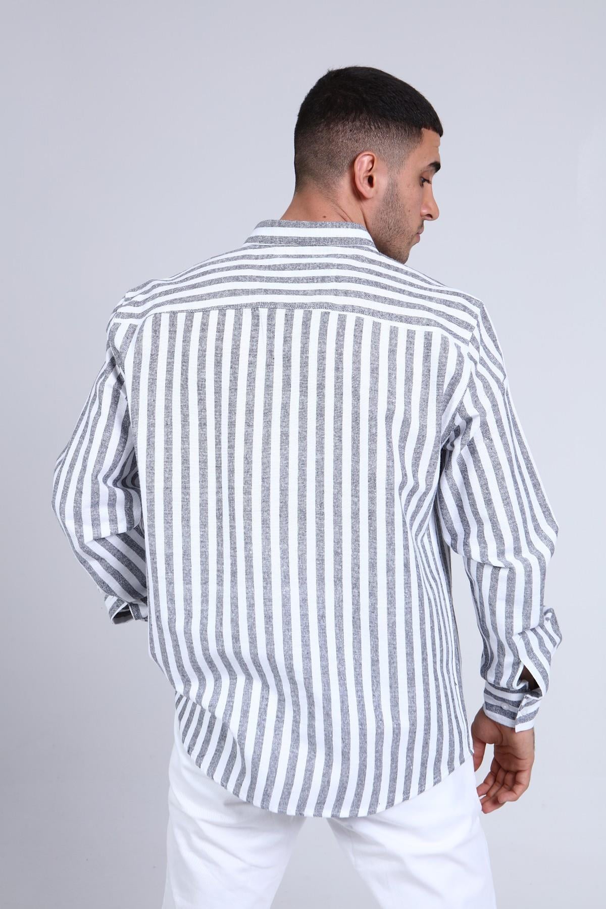 ERKEK ÇİZGİLİ GÖMLEK R-3263