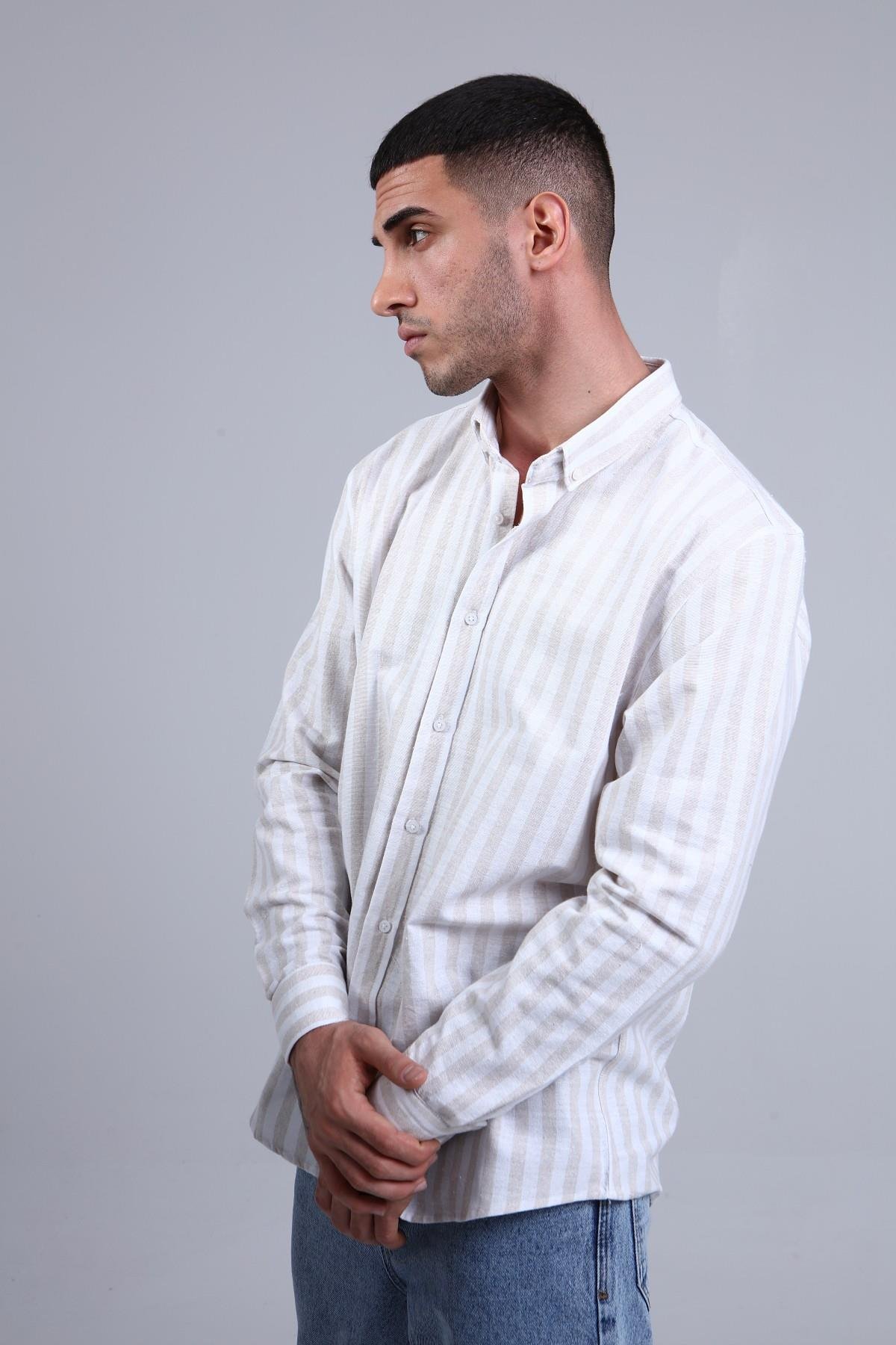 ERKEK ÇİZGİLİ GÖMLEK R-3263