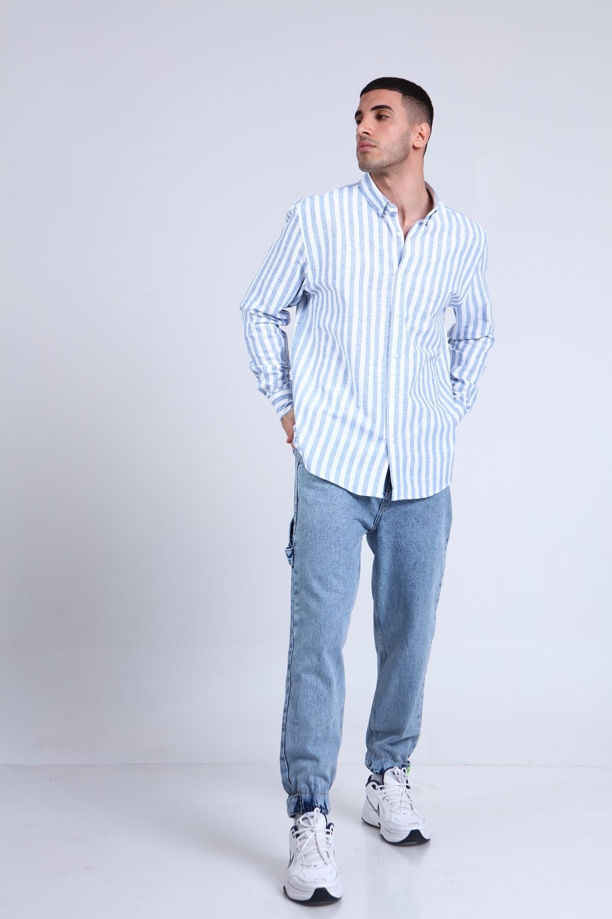 ERKEK ÇİZGİLİ GÖMLEK R-3263