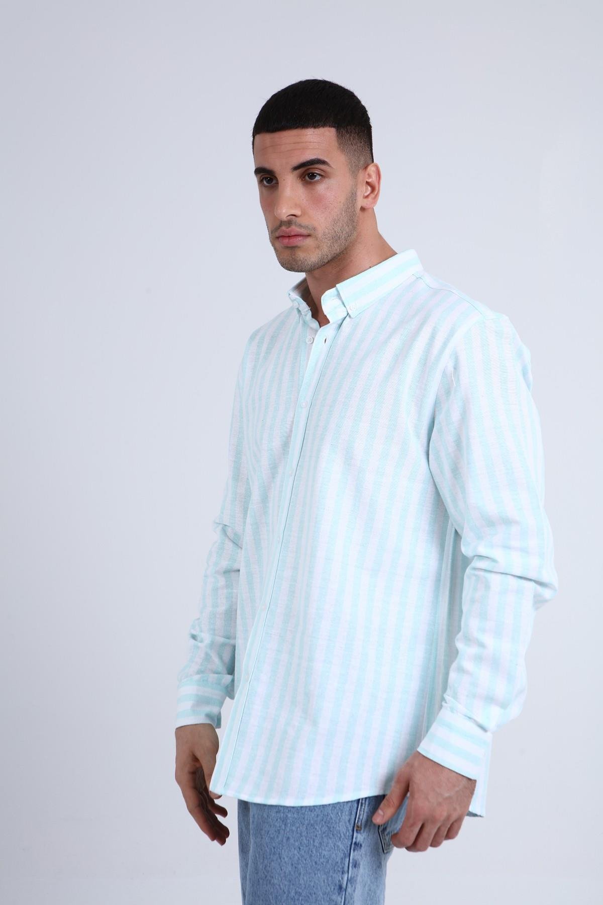 ERKEK ÇİZGİLİ GÖMLEK R-3263