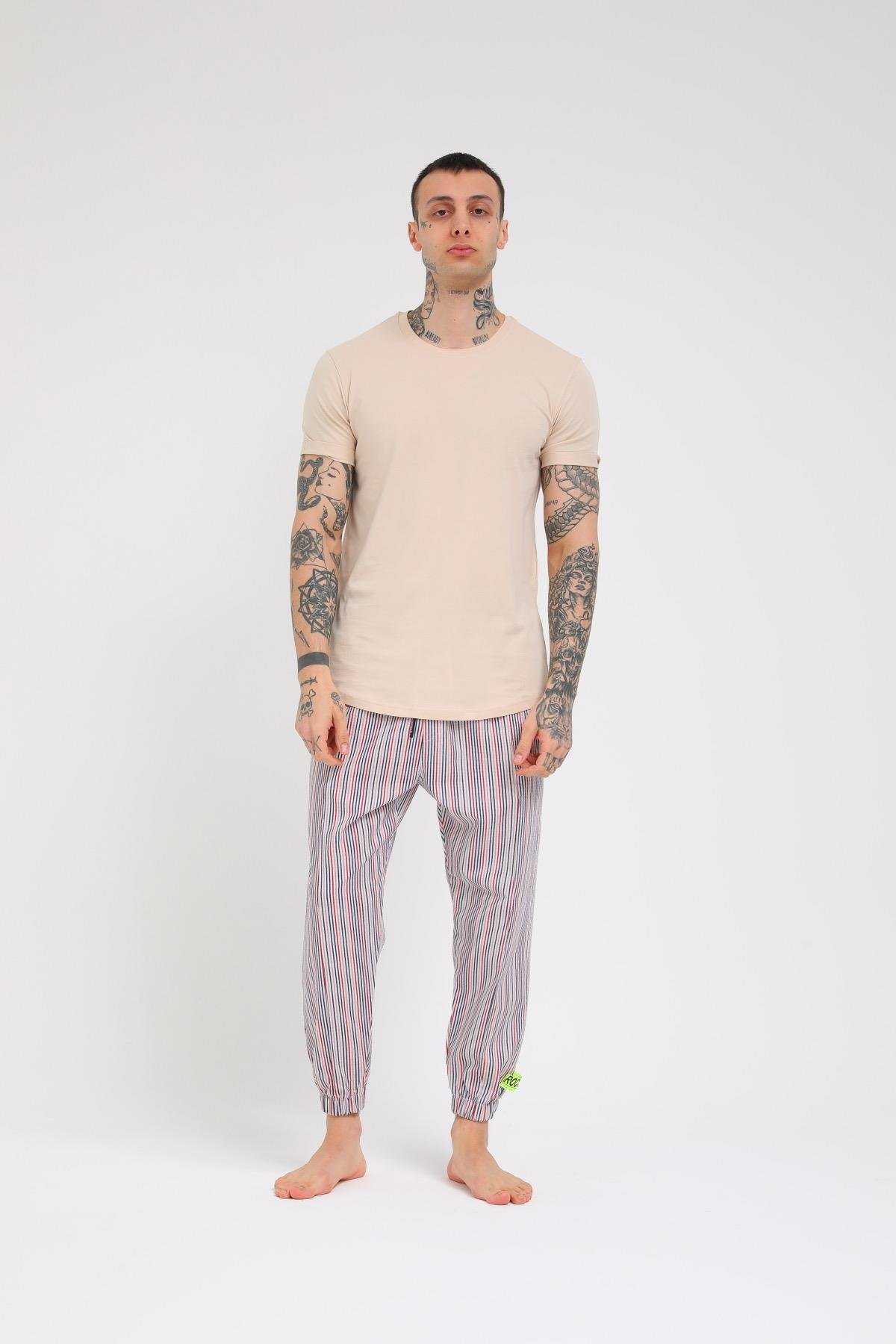ERKEK ÇİZGİLİ JOGGER PANTOLON R-4108
