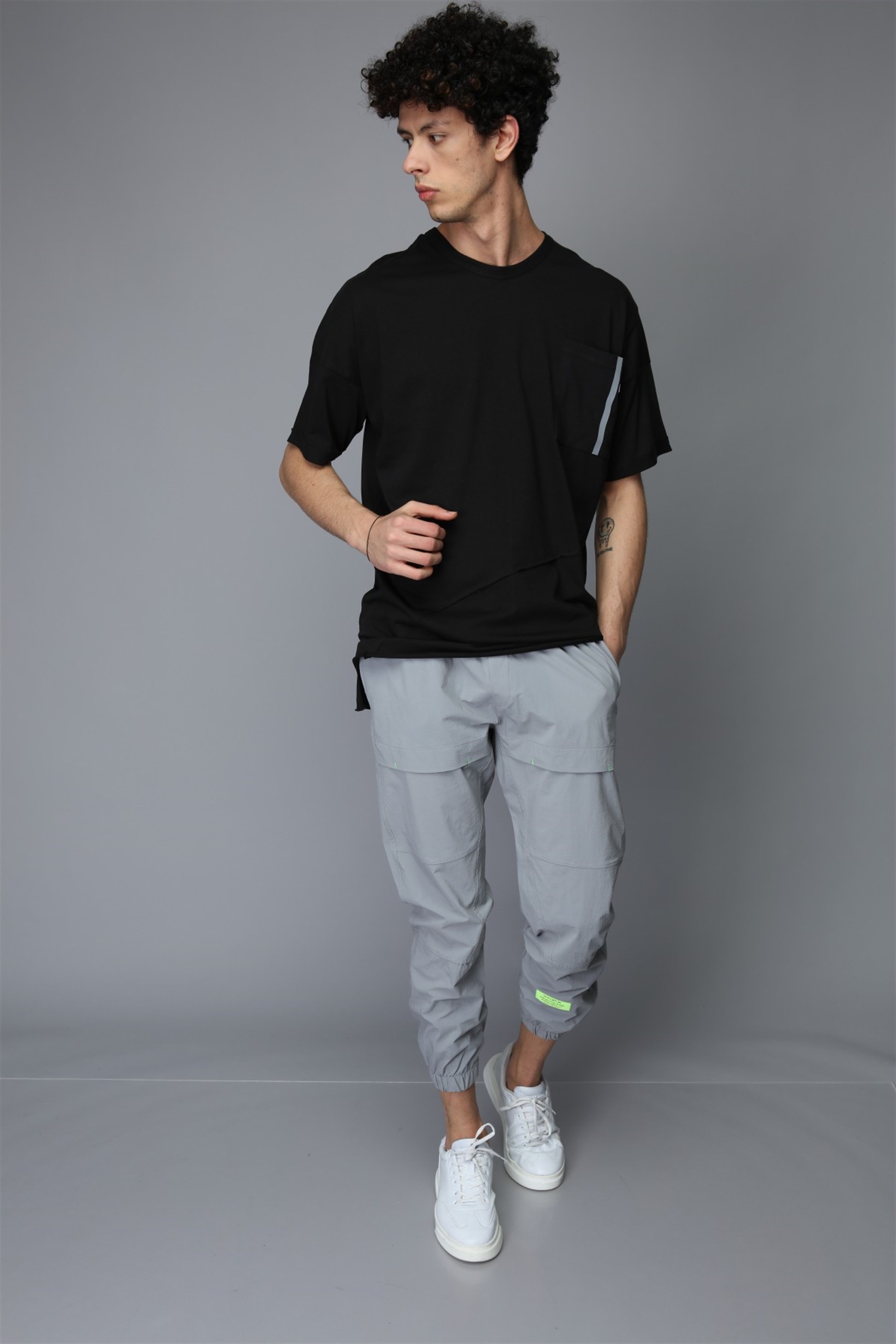 ERKEK OVERSIZE T-SHIRT REFLEKTÖR BASKILI R-5262