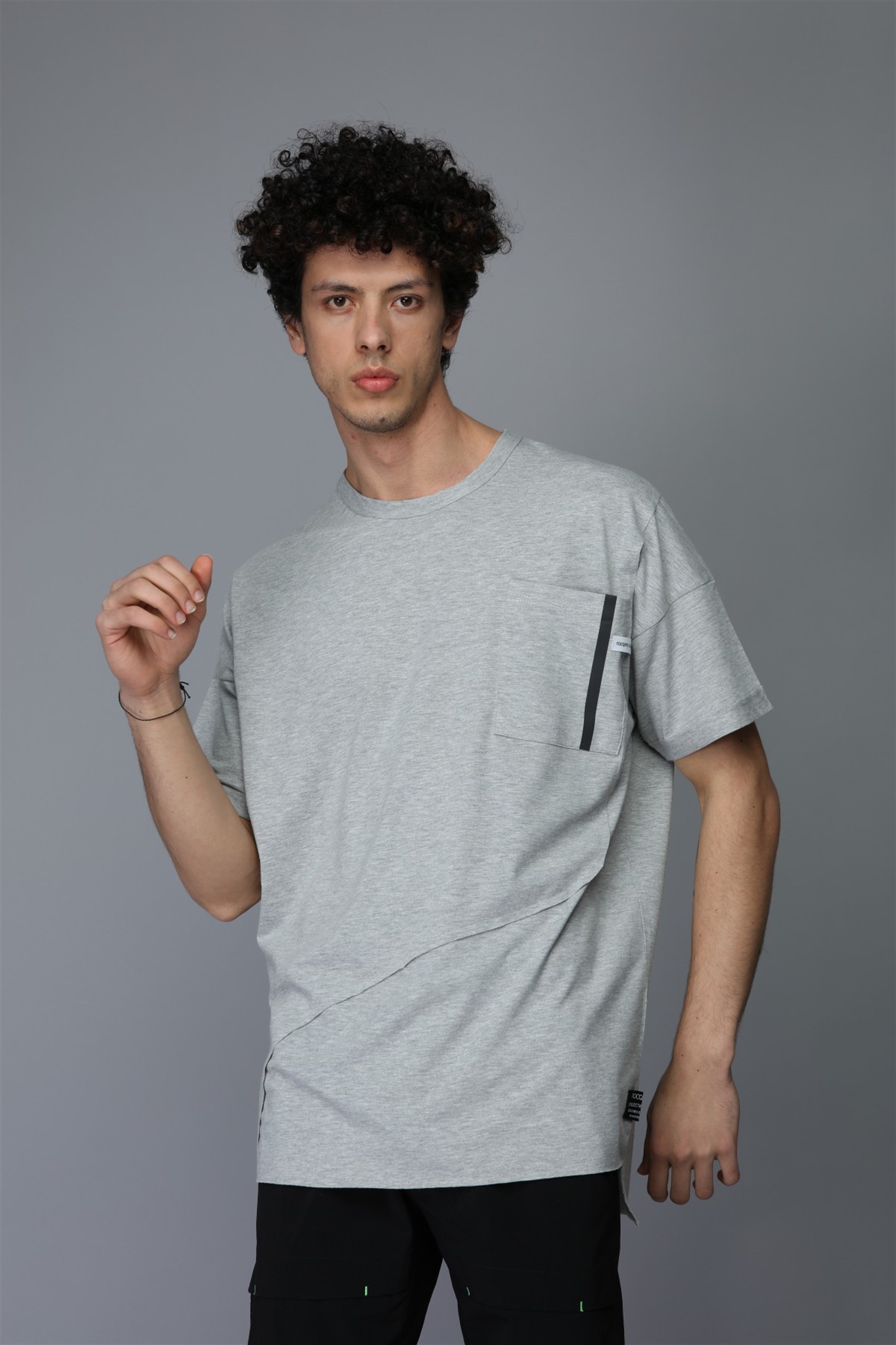 ERKEK OVERSIZE T-SHIRT REFLEKTÖR BASKILI R-5262