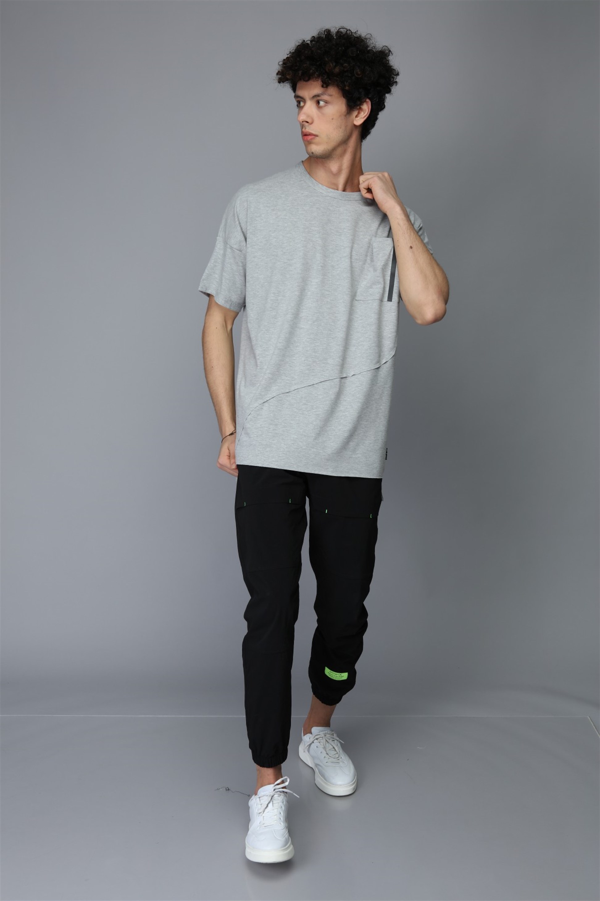 ERKEK OVERSIZE T-SHIRT REFLEKTÖR BASKILI R-5262