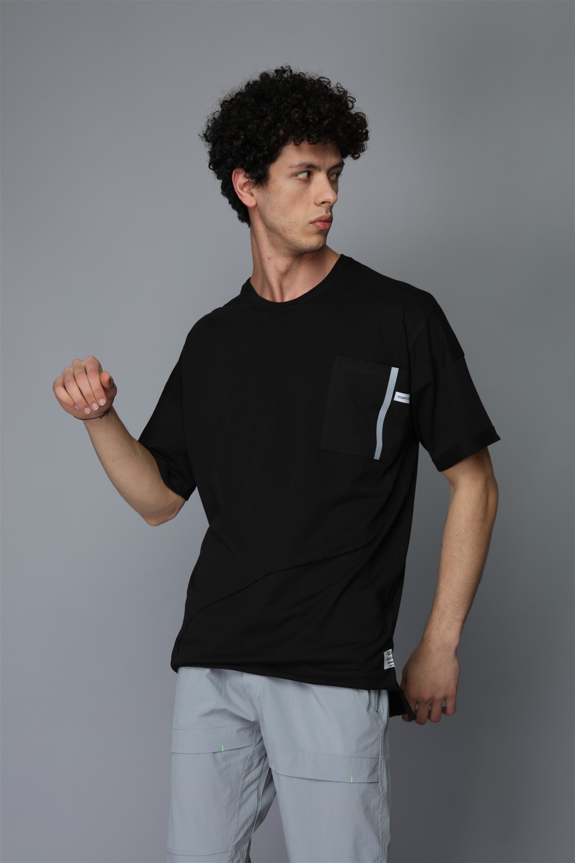 ERKEK OVERSIZE T-SHIRT REFLEKTÖR BASKILI R-5262