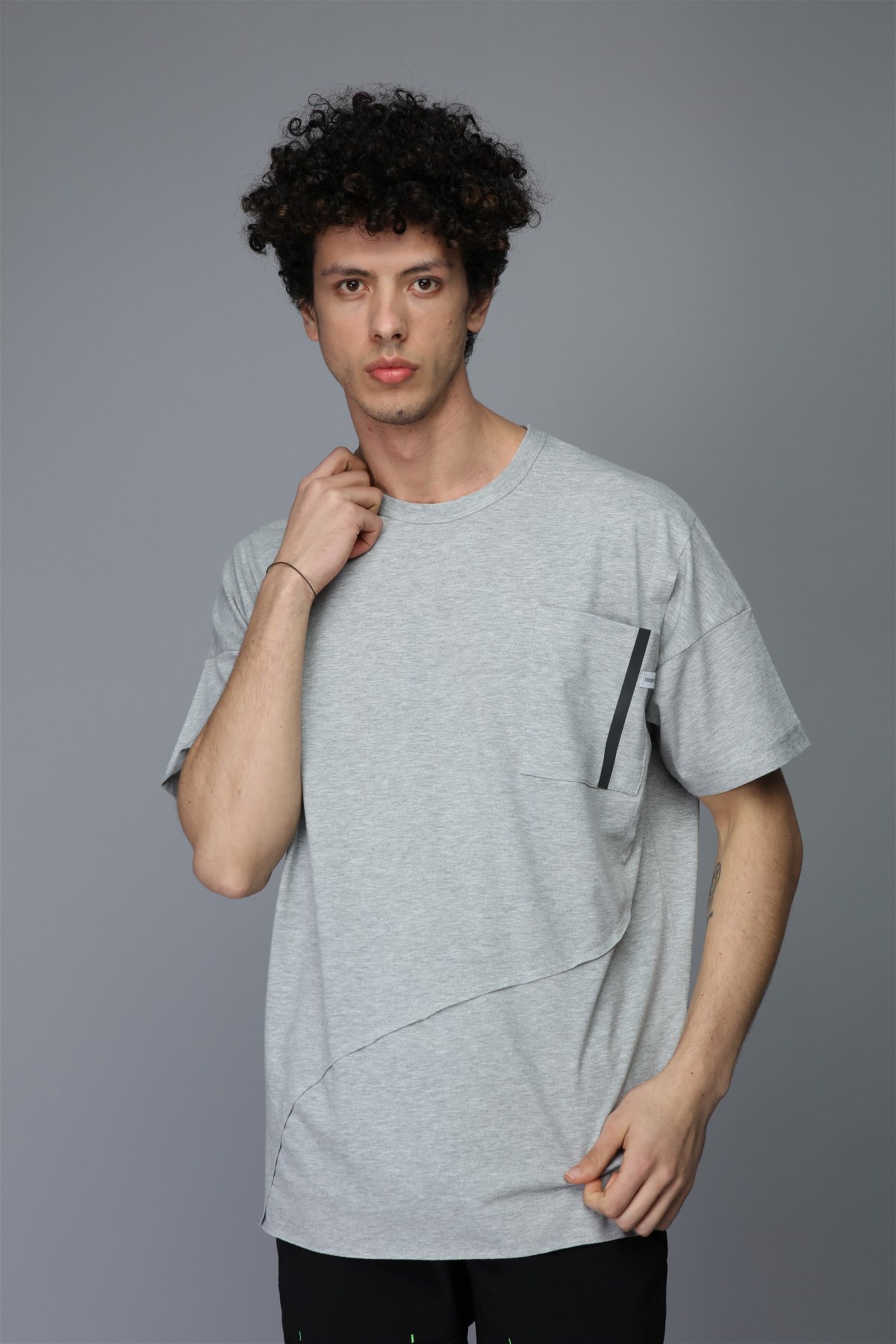 ERKEK OVERSIZE T-SHIRT REFLEKTÖR BASKILI R-5262